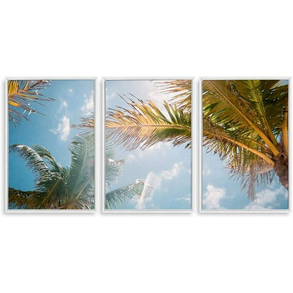 IDEA4WALL 3 Piece Canvas Wall Art Tropical Palm Trees Canvas Prints Framed Wall Art Decor