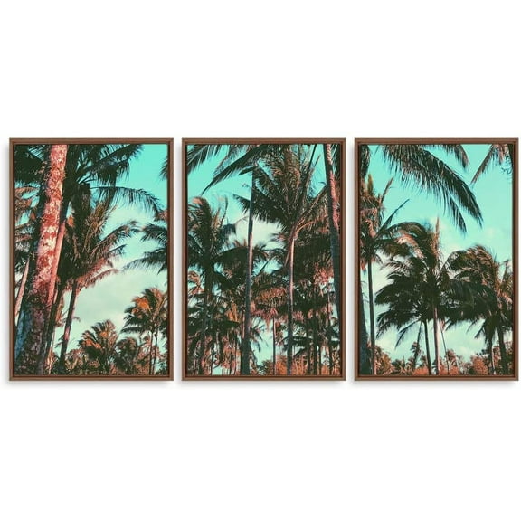 IDEA4WALL 3 Piece Canvas Wall Art Tropical Palm Trees Canvas Prints Framed Wall Art Decor