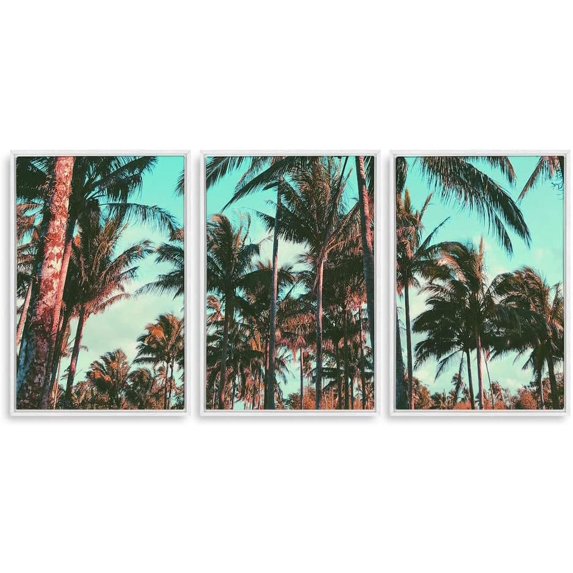 IDEA4WALL 3 Piece Canvas Wall Art Tropical Palm Trees Canvas Prints Framed Wall Art Decor
