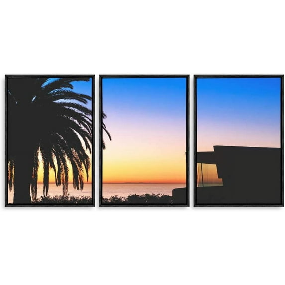 IDEA4WALL 3 Piece Canvas Wall Art Tropical Palm Trees Canvas Prints Framed Wall Art Decor