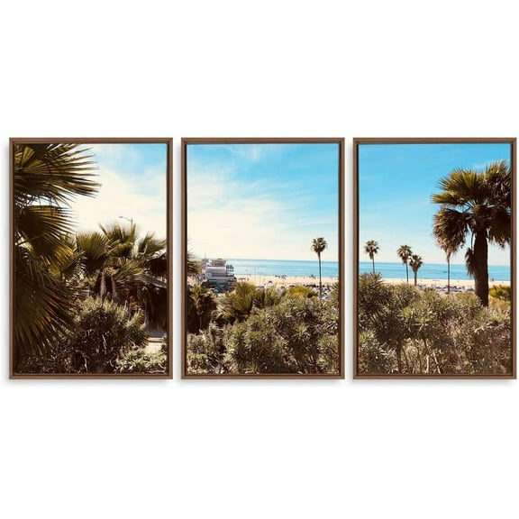 IDEA4WALL 3 Piece Canvas Wall Art Tropical Palm Trees Canvas Prints Framed Wall Art Decor