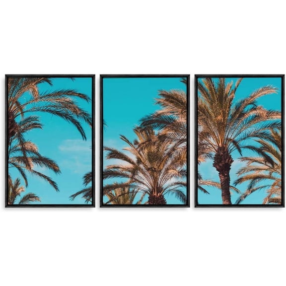 IDEA4WALL 3 Piece Canvas Wall Art Tropical Palm Trees Canvas Prints Framed Wall Art Decor