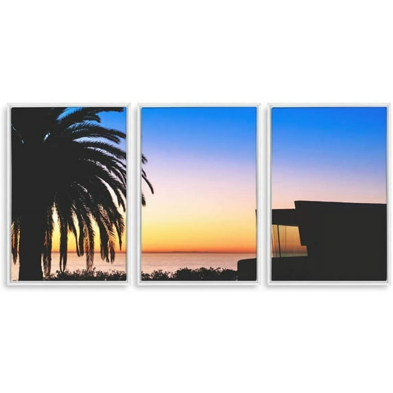 IDEA4WALL 3 Piece Canvas Wall Art Tropical Palm Trees Canvas Prints Framed Wall Art Decor