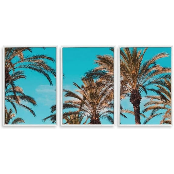 IDEA4WALL 3 Piece Canvas Wall Art Tropical Palm Trees Canvas Prints Framed Wall Art Decor