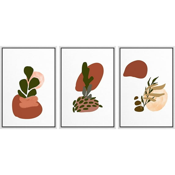 IDEA4WALL 3 Piece Framed Canvas Wall Art for Living Room, Bedroom Abstract Style Canvas Prints for Modern Home Decoration Ready to Hang