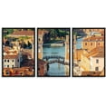 thumbnail image 1 of IDEA4WALL 3 Piece Framed Canvas Wall Art for Living Room, Bedroom Italy City Landscape Canvas Prints for Modern Home Decoration Ready to Hang, 1 of 4