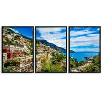 IDEA4WALL 3 Piece Framed Canvas Wall Art for Living Room, Bedroom Italy City Landscape Canvas Prints for Modern Home Decoration Ready to Hang