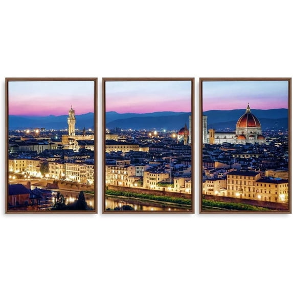 IDEA4WALL 3 Piece Framed Canvas Wall Art for Living Room, Bedroom Italy City Landscape Canvas Prints for Modern Home Decoration Ready to Hang