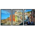 thumbnail image 1 of IDEA4WALL 3 Piece Framed Canvas Wall Art for Living Room, Bedroom Italy City Landscape Canvas Prints for Modern Home Decoration Ready to Hang, 1 of 4