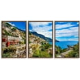 thumbnail image 1 of IDEA4WALL 3 Piece Framed Canvas Wall Art for Living Room, Bedroom Italy City Landscape Canvas Prints for Modern Home Decoration Ready to Hang, 1 of 4