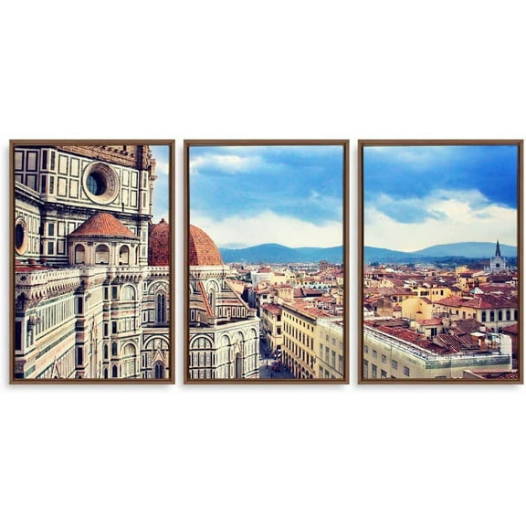 IDEA4WALL 3 Piece Framed Canvas Wall Art for Living Room, Bedroom Italy City Landscape Canvas Prints for Modern Home Decoration Ready to Hang