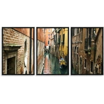 IDEA4WALL 3 Piece Framed Canvas Wall Art for Living Room, Bedroom Italy City Landscape Canvas Prints for Modern Home Decoration Ready to Hang