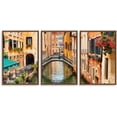 thumbnail image 1 of IDEA4WALL 3 Piece Framed Canvas Wall Art for Living Room, Bedroom Italy City Landscape Canvas Prints for Modern Home Decoration Ready to Hang, 1 of 4