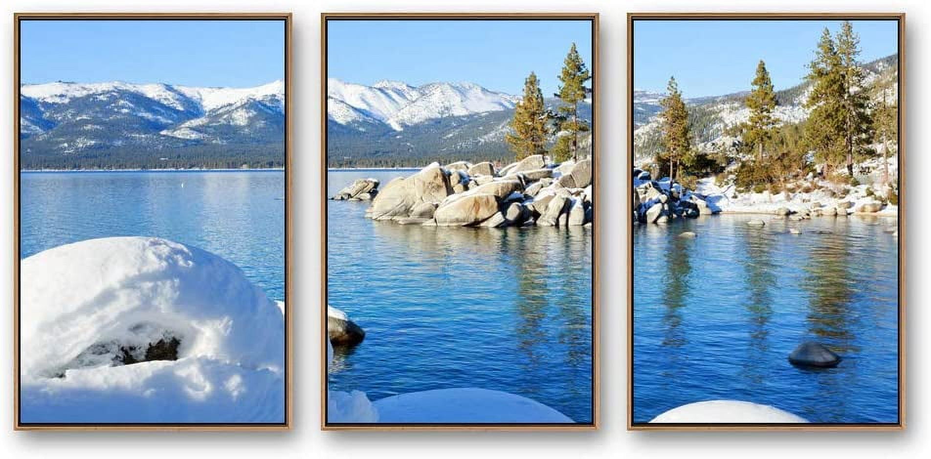 IDEA4WALL 3 Piece Framed Canvas Wall Art for Living Room, Bedroom Lake ...