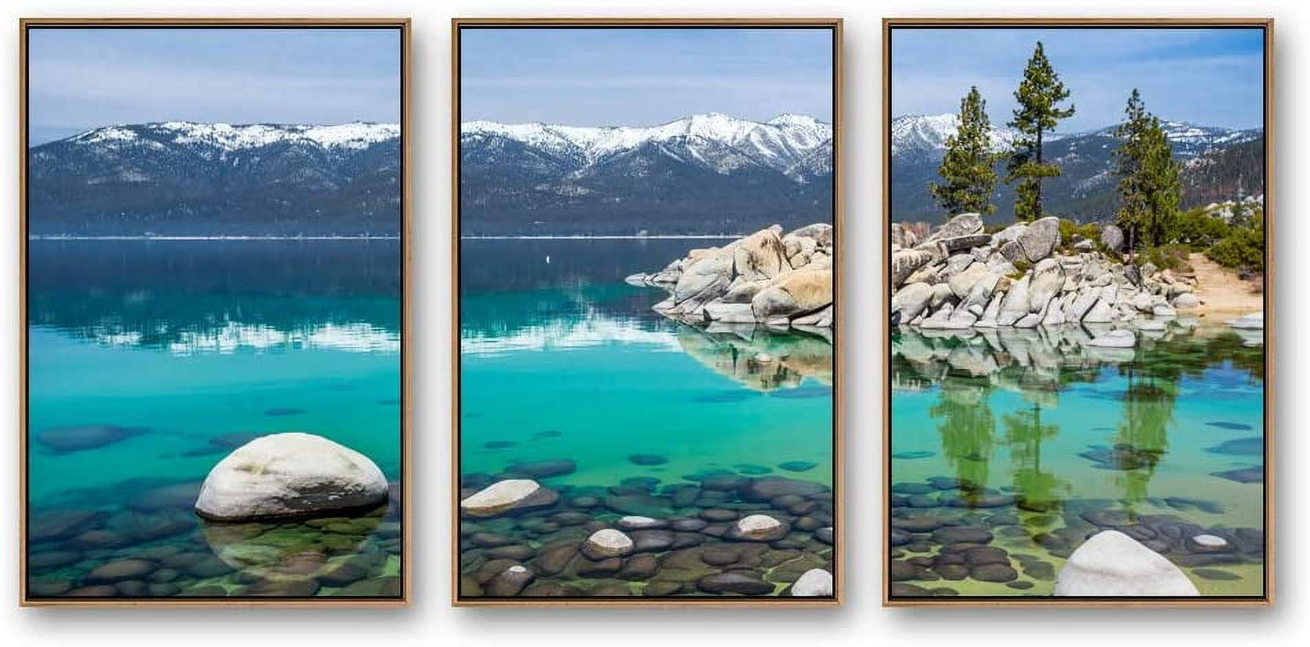 IDEA4WALL 3 Piece Framed Canvas Wall Art for Living Room, Bedroom Lake ...