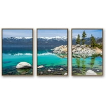 IDEA4WALL 3 Piece Framed Canvas Wall Art for Living Room, Bedroom Lake Tahoe Canvas Prints for Modern Home Decoration Ready to Hang