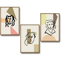 IDEA4WALL 3 Piece Framed Canvas Wall Art for Living Room, Bedroom Mattis and Brutalist Canvas Prints for Modern Home Decoration Ready to Hang