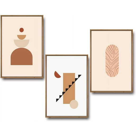 IDEA4WALL 3 Piece Framed Canvas Wall Art for Living Room, Bedroom Mattis and Brutalist Canvas Prints for Modern Home Decoration Ready to Hang