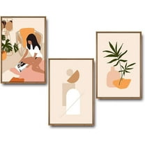 IDEA4WALL 3 Piece Framed Canvas Wall Art for Living Room, Bedroom Mattis and Brutalist Canvas Prints for Modern Home Decoration Ready to Hang