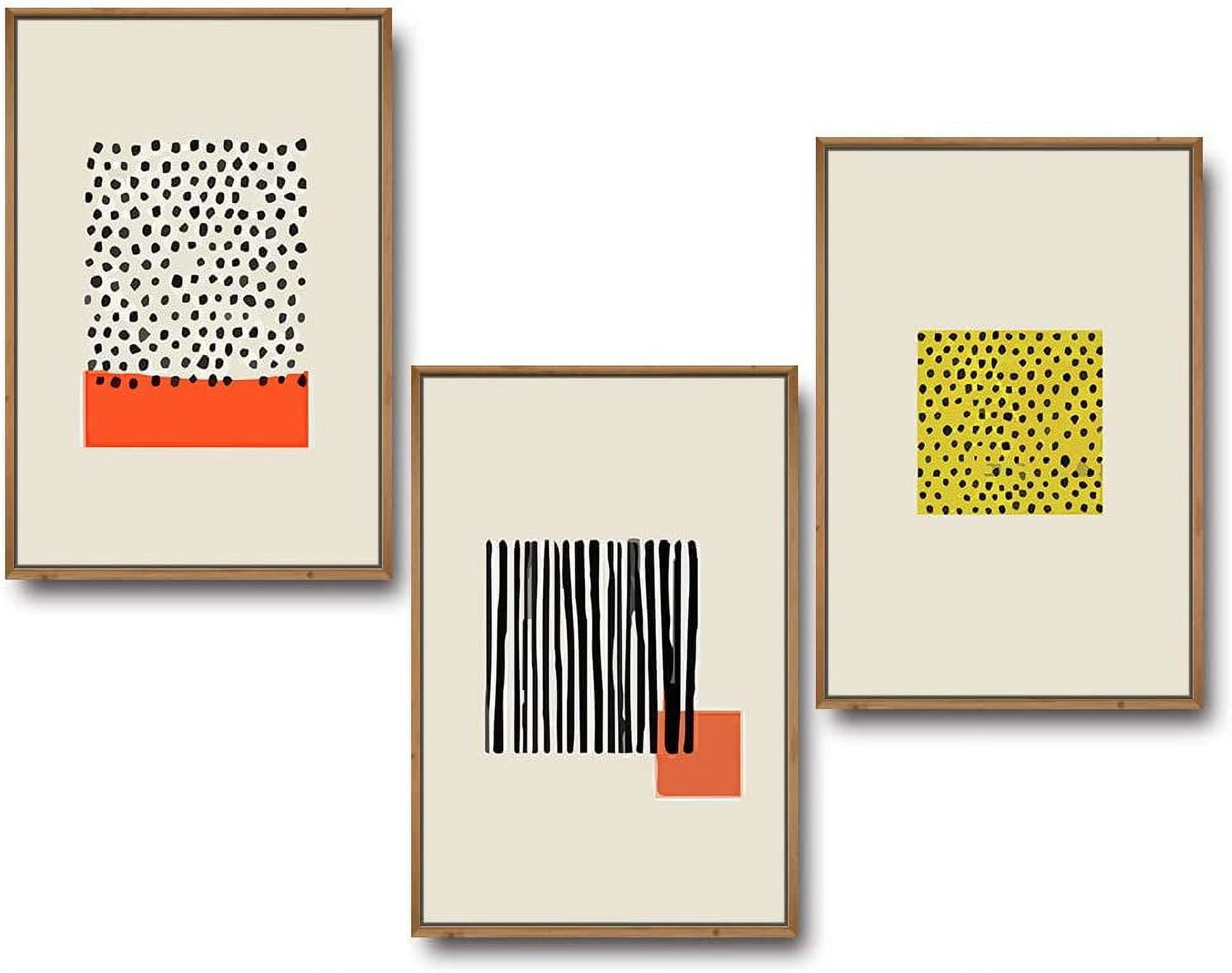 Modern Geometric Abstract Framed Canvas Wall Art Set