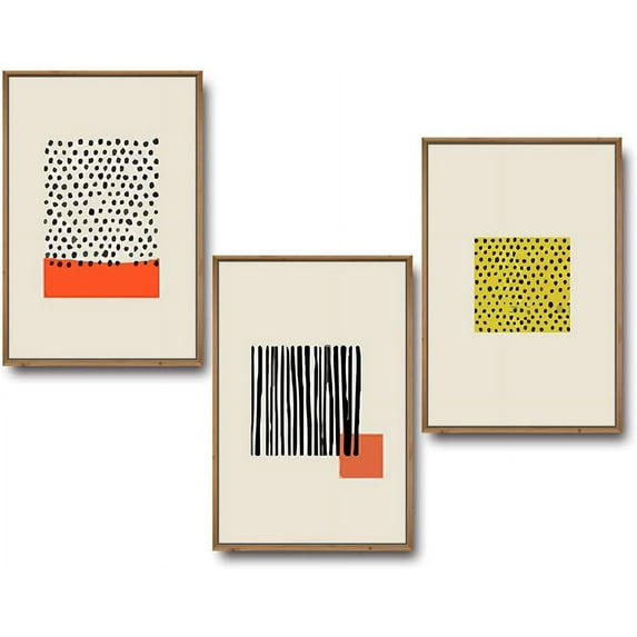 IDEA4WALL 3 Piece Framed Canvas Wall Art for Living Room, Bedroom Mattis and Brutalist Canvas Prints for Modern Home Decoration Ready to Hang