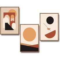 IDEA4WALL 3 Piece Framed Canvas Wall Art for Living Room, Bedroom Mattis and Brutalist Canvas Prints for Modern Home Decoration Ready to Hang