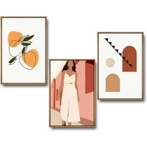 IDEA4WALL 3 Piece Framed Canvas Wall Art for Living Room, Bedroom Mattis and Brutalist Canvas Prints for Modern Home Decoration Ready to Hang