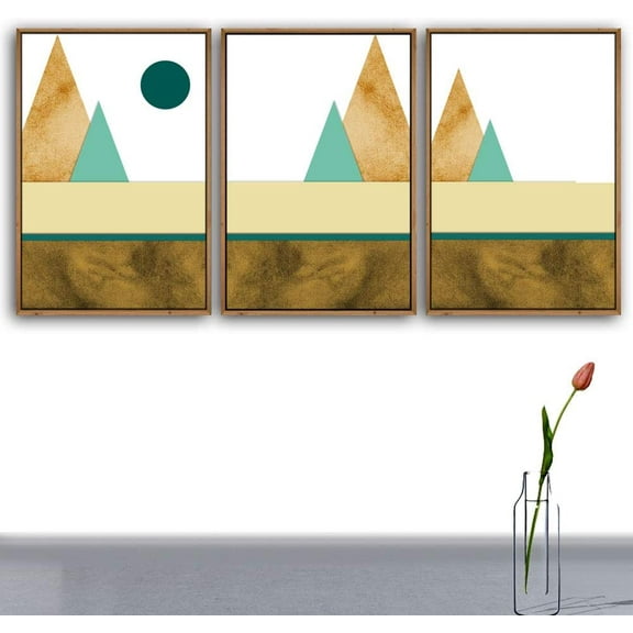 IDEA4WALL 3 Piece Framed Canvas Wall Art for Living Room, Bedroom Nordic Simple Style Canvas Prints for Modern Home Decoration Ready to Hang