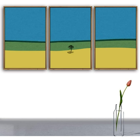 IDEA4WALL 3 Piece Framed Canvas Wall Art for Living Room, Bedroom Nordic Simple Style Canvas Prints for Modern Home Decoration Ready to Hang