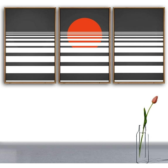 IDEA4WALL 3 Piece Framed Canvas Wall Art for Living Room, Bedroom Nordic Simple Style Canvas Prints for Modern Home Decoration Ready to Hang