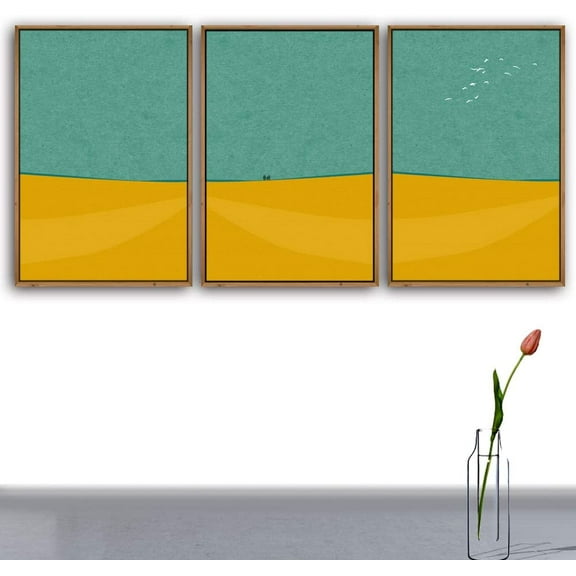 IDEA4WALL 3 Piece Framed Canvas Wall Art for Living Room, Bedroom Nordic Simple Style Canvas Prints for Modern Home Decoration Ready to Hang