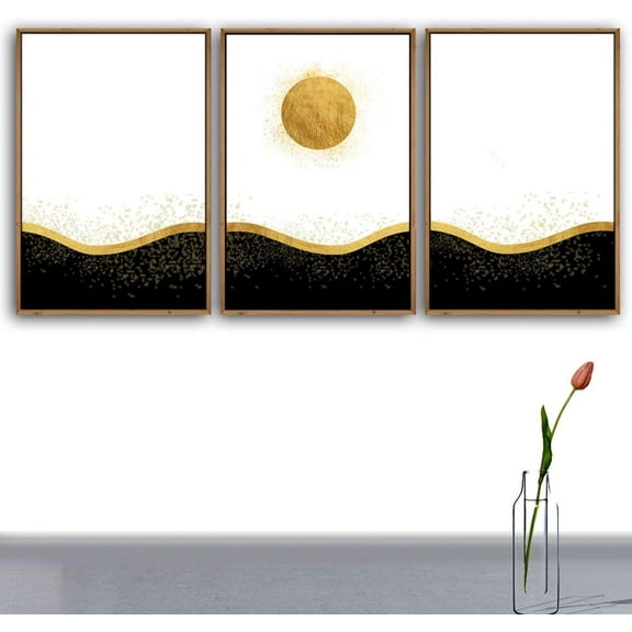 IDEA4WALL 3 Piece Framed Canvas Wall Art for Living Room, Bedroom Nordic Simple Style Canvas Prints for Modern Home Decoration Ready to Hang