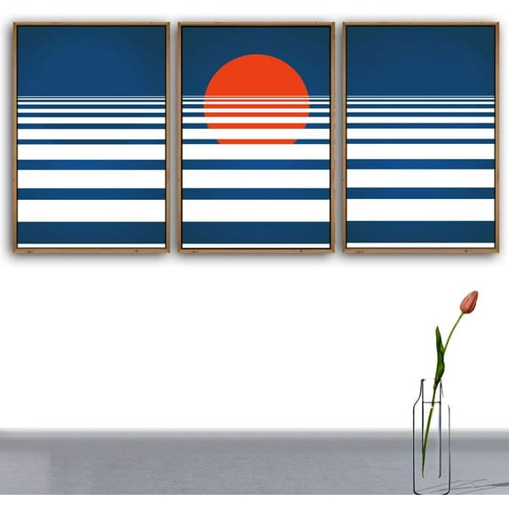 IDEA4WALL 3 Piece Framed Canvas Wall Art for Living Room, Bedroom Nordic Simple Style Canvas Prints for Modern Home Decoration Ready to Hang