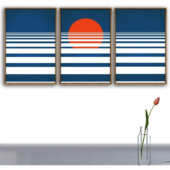 IDEA4WALL 3 Piece Framed Canvas Wall Art for Living Room, Bedroom Nordic Simple Style Canvas Prints for Modern Home Decoration Ready to Hang
