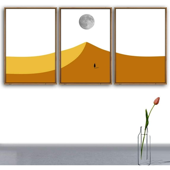 IDEA4WALL 3 Piece Framed Canvas Wall Art for Living Room, Bedroom Nordic Simple Style Canvas Prints for Modern Home Decoration Ready to Hang