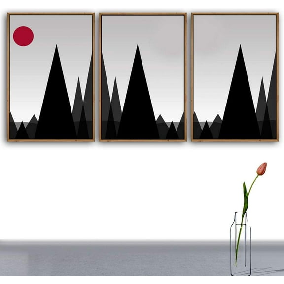 IDEA4WALL 3 Piece Framed Canvas Wall Art for Living Room, Bedroom Nordic Simple Style Canvas Prints for Modern Home Decoration Ready to Hang