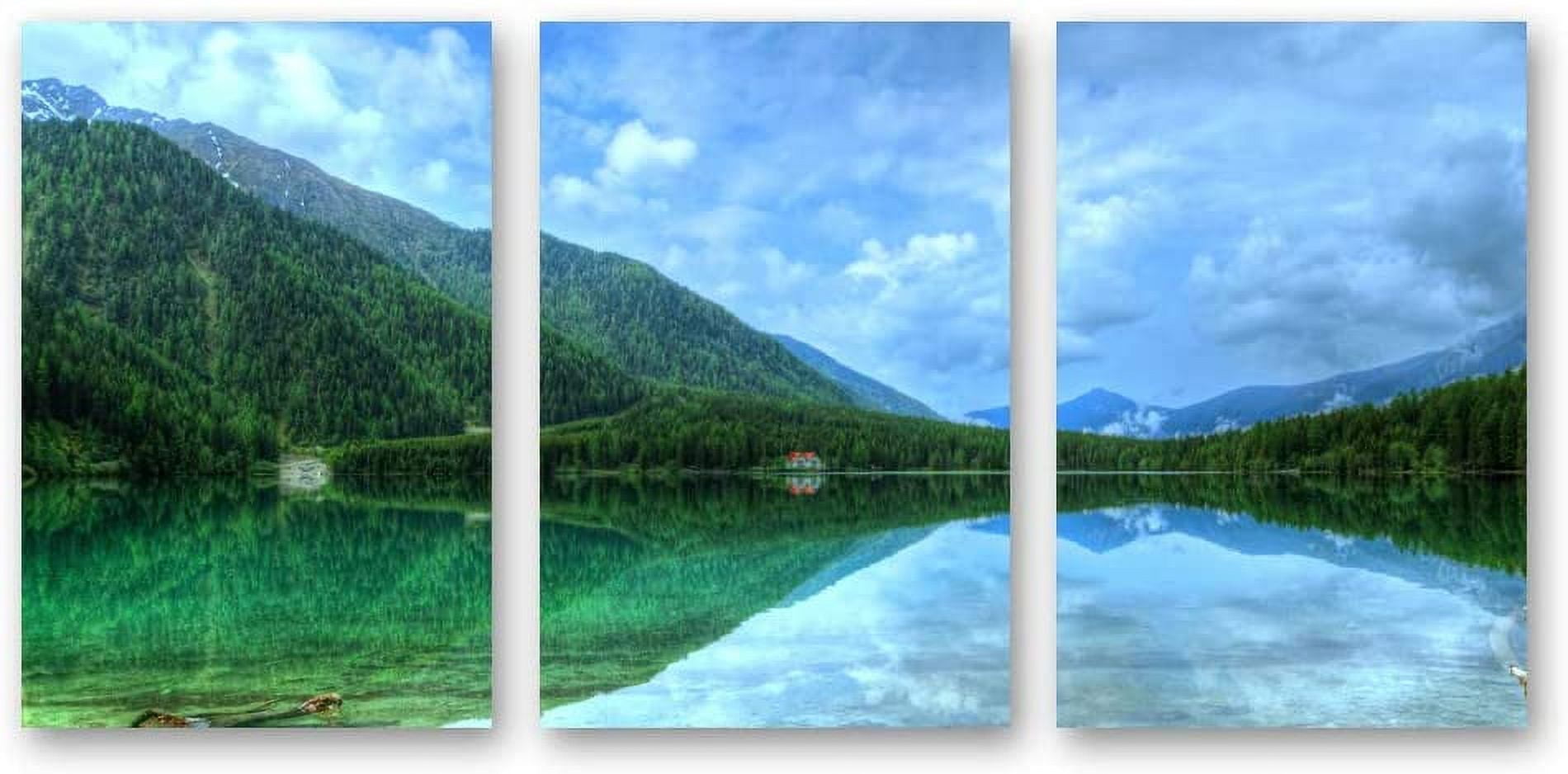 IDEA4WALL 3 Piece Landscape Canvas Prints Wall Art Green Forest ...