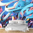 thumbnail image 1 of IDEA4WALL 4pcs Banksy Street Art Peel and Stick Wallpaper Removable Wall Murals Large Wall Stickers for Home Decoration, 66"x24", 1 of 5