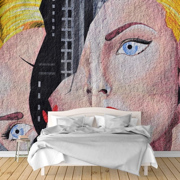 IDEA4WALL 4pcs Banksy Street Art Peel and Stick Wallpaper Removable Wall Murals Large Wall Stickers for Home Decoration, 66"x24"
