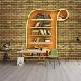 thumbnail image 1 of IDEA4WALL 4pcs Bookshelf Pattern Peel and Stick Wallpaper Removable Wall Murals Large Wall Stickers for Home Decoration, 66"x24", 1 of 5
