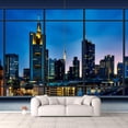 thumbnail image 1 of IDEA4WALL 4pcs City Landscape Peel and Stick Wallpaper Removable Wall Murals Large Wall Stickers for Home Decoration, 66"x24", 1 of 4