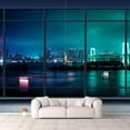 thumbnail image 1 of IDEA4WALL 4pcs City Landscape Peel and Stick Wallpaper Removable Wall Murals Large Wall Stickers for Home Decoration, 66"x24", 1 of 4