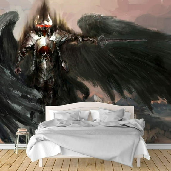 IDEA4WALL 4pcs Dark Evil Dragon Peel and Stick Wallpaper Removable Wall Murals Large Wall Stickers for Home Decoration, 66"x24"
