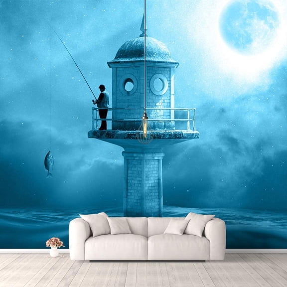 IDEA4WALL 4pcs Fantasy View Mysterious Place Peel and Stick Wallpaper Removable Wall Murals Large Wall Stickers for Home Decoration, 66"x24"