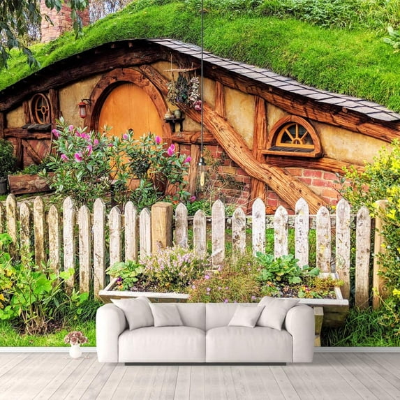 IDEA4WALL 4pcs Fantasy View Mysterious Place Peel and Stick Wallpaper Removable Wall Murals Large Wall Stickers for Home Decoration, 66"x24"