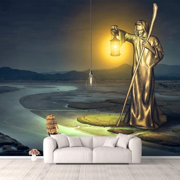 IDEA4WALL 4pcs Fantasy View Mysterious Place Peel and Stick Wallpaper Removable Wall Murals Large Wall Stickers for Home Decoration, 66"x24"
