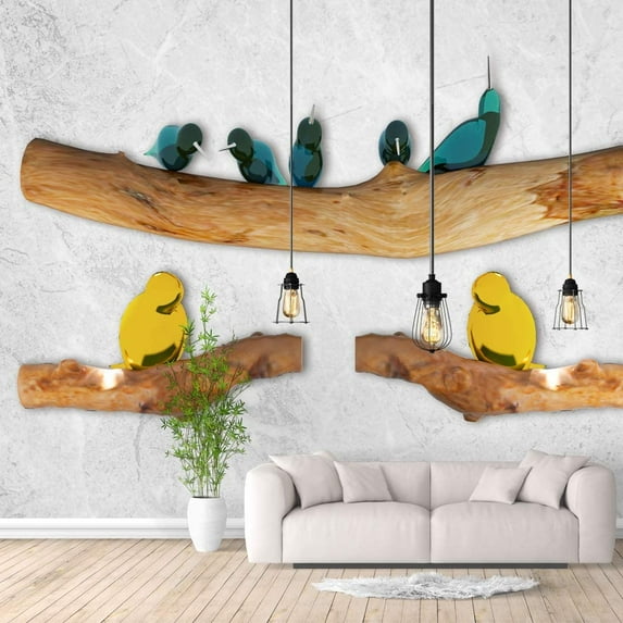 IDEA4WALL 4pcs Floral Peel and Stick Wallpaper Removable Wall Murals Large Wall Stickers for Home Decoration, 66"x24"