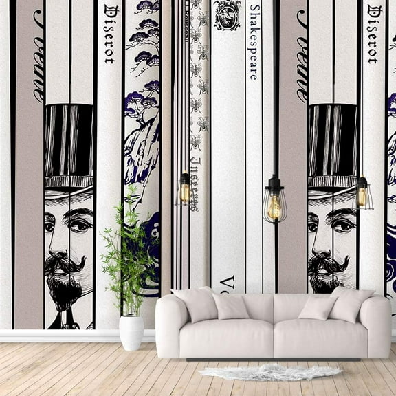 IDEA4WALL 4pcs Floral Peel and Stick Wallpaper Removable Wall Murals Large Wall Stickers for Home Decoration, 66"x24"