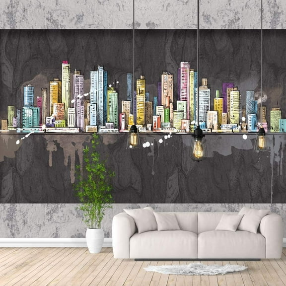 IDEA4WALL 4pcs Floral Peel and Stick Wallpaper Removable Wall Murals Large Wall Stickers for Home Decoration, 66"x24"