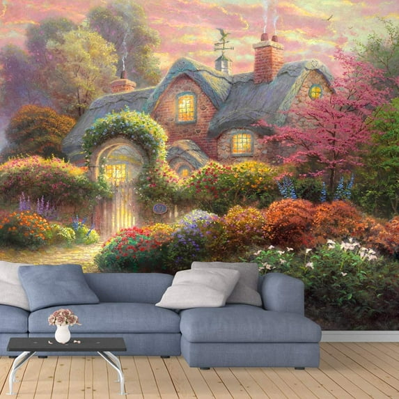 IDEA4WALL 4pcs Landscape Peel and Stick Wallpaper Removable Wall Murals Large Wall Stickers for Home Decoration, 66"x24"